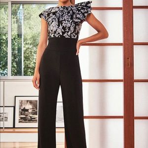 Tadashi Shoji Women's Black Aiko Jacquard Jumpsuit